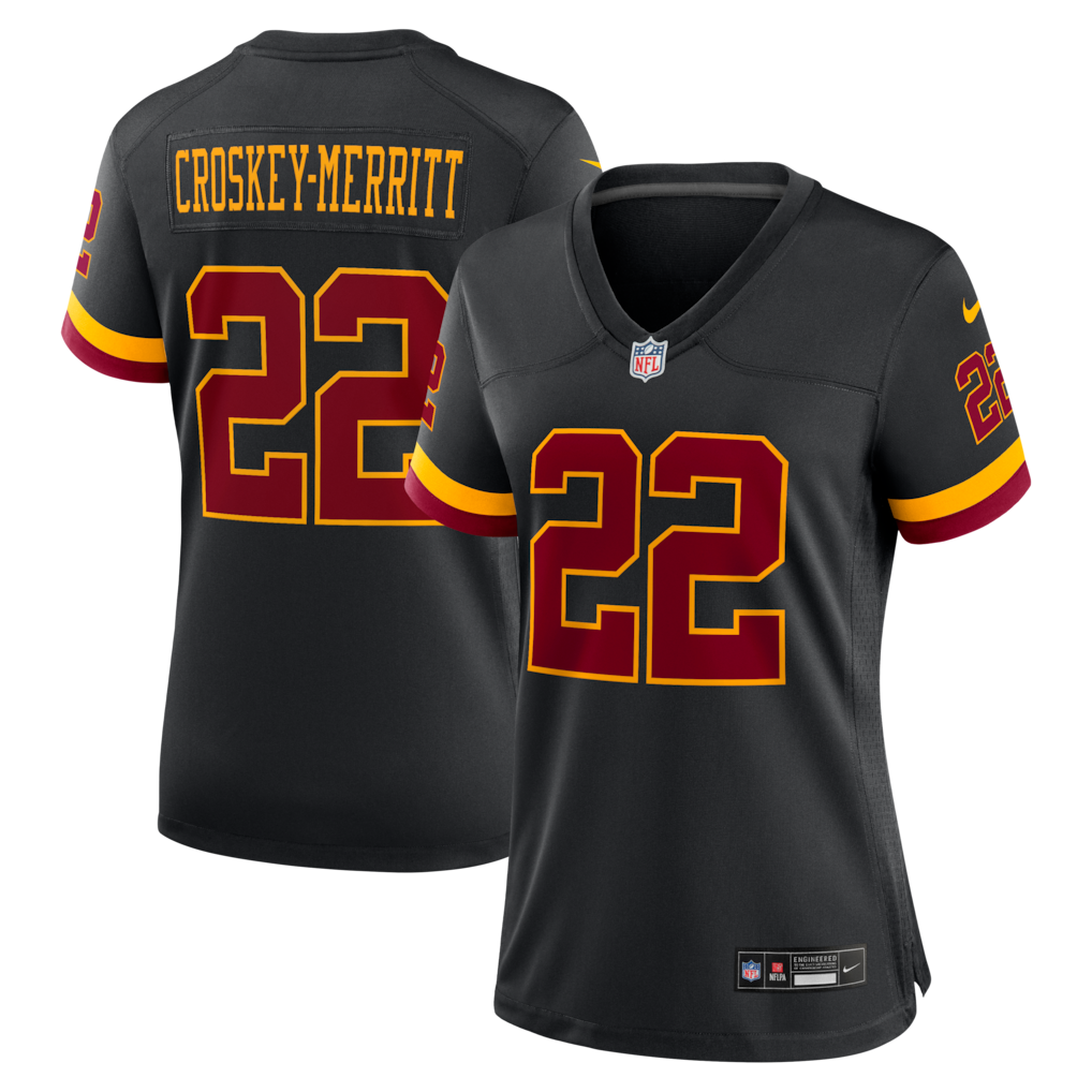Women's Washington Commanders Jacory Croskey-Merritt Hail Raiser Alternate Game Jersey - All Stitched - Black