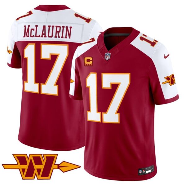Washington Commanders Terry McLaurin Throwback Vapor Limited Jersey - All Stitched - Burgundy Alternate