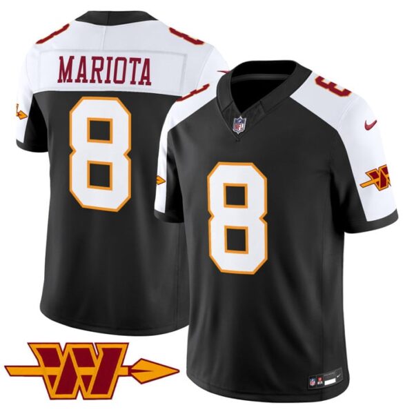 Washington Commanders Marcus Mariota Throwback Vapor Limited Jersey - All Stitched - Black Alternate