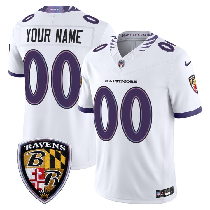 Baltimore Ravens 2026 Vapor Limited Custom Jersey - All Stitched - White