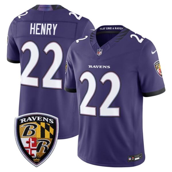 Baltimore Ravens Derrick Henry 2026 Vapor Limited Jersey - All Stitched - Purple