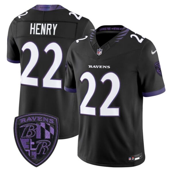 Baltimore Ravens Derrick Henry 2026 Vapor Limited Jersey - All Stitched - Black