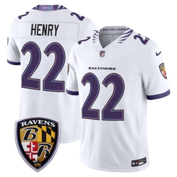 Baltimore Ravens Derrick Henry 2026 Vapor Limited Jersey - All Stitched - White