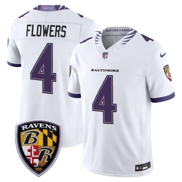 Baltimore Ravens Zay Flowers 2026 Vapor Limited Jersey - All Stitched - White