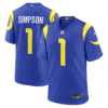 Los Angeles Rams Ty Simpson 2026 NFL Draft First Round Pick No. 13 Team Game Jersey - Royal