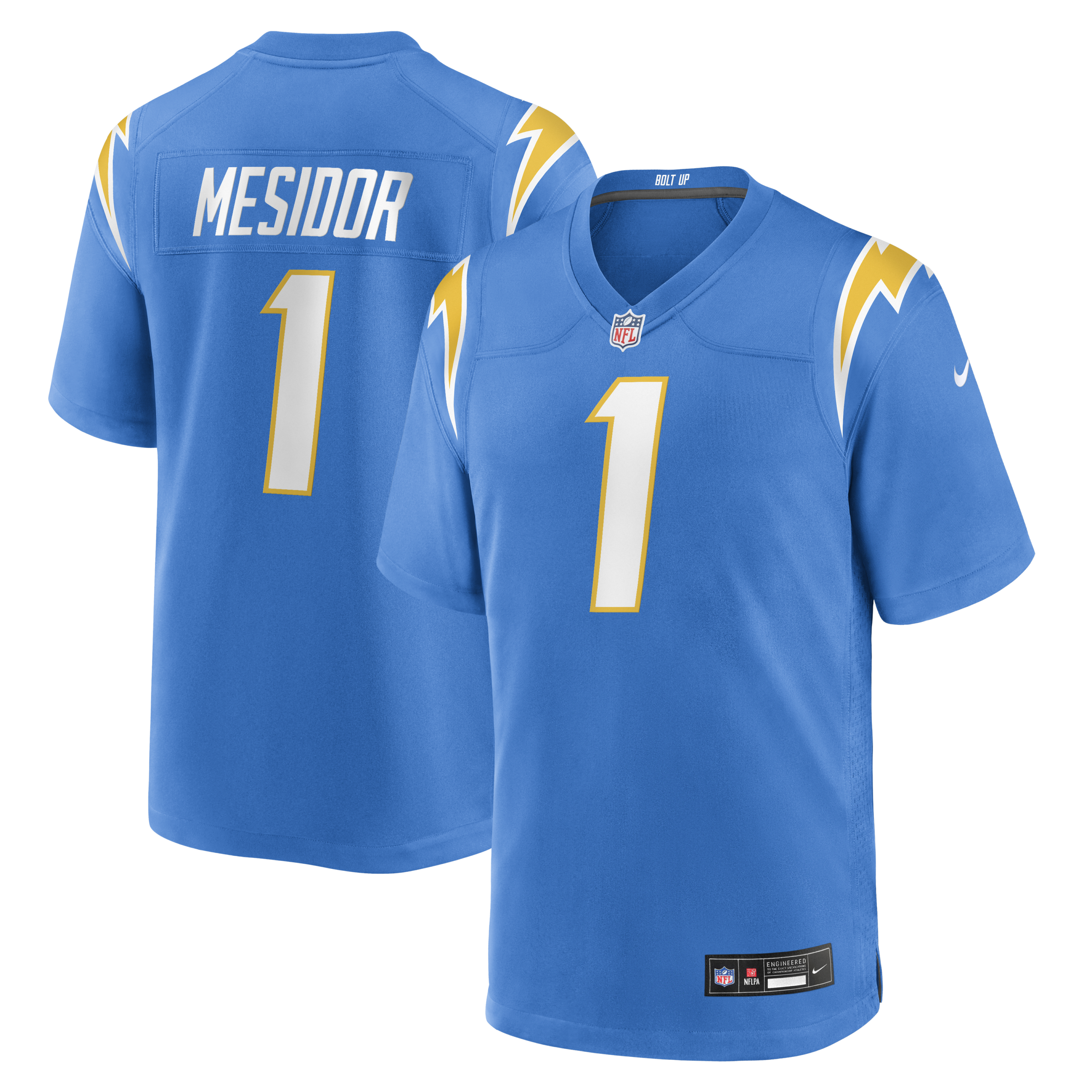 Los Angeles Chargers Akheem Mesidor 2026 NFL Draft First Round Pick No. 22 Team Game Jersey - Powder Blue