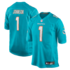 Miami Dolphins Chris Johnson 2026 NFL Draft First Round Pick No. 27 Team Game Jersey - Aqua