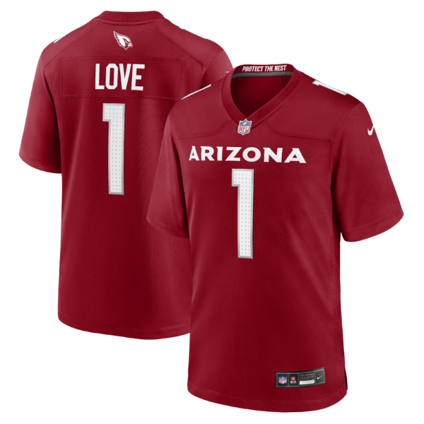 Arizona Cardinals Jeremiyah Love 2026 NFL Draft First Round Pick No. 3 Team Game Jersey - Red