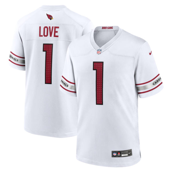 Arizona Cardinals Jeremiyah Love 2026 NFL Draft First Round Pick No. 3 Team Game Jersey - White