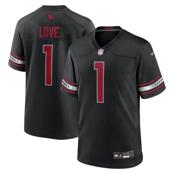 Arizona Cardinals Jeremiyah Love 2026 NFL Draft First Round Pick No. 3 Team Game Jersey - Black