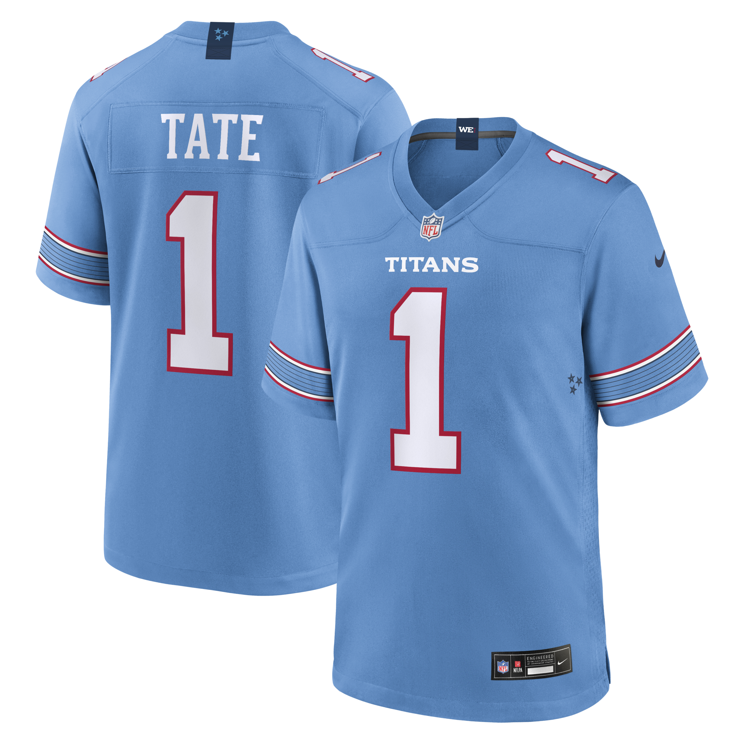 Tennessee Titans Carnell Tate 2026 NFL Draft First Round Pick No. 4 Team Game Jersey - Light Blue