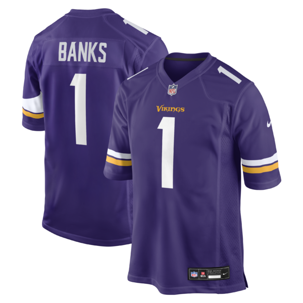 Minnesota Vikings Caleb Banks 2026 NFL Draft First Round Pick No. 18 Team Game Jersey - Purple