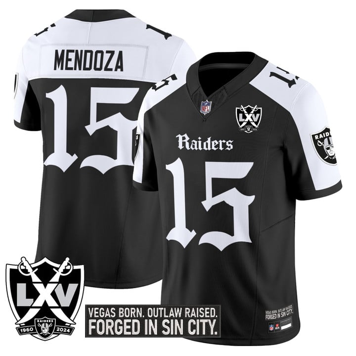 Las Vegas Raiders Fernando Mendoza 'Gothic Sin City Shadows Edition' Vapor Limited Jersey - All Stitched - Altenate