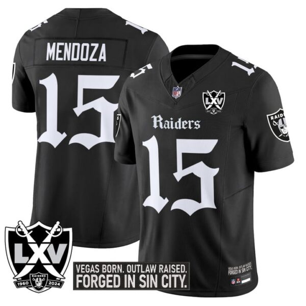 Las Vegas Raiders Fernando Mendoza 'Gothic Sin City Shadows Edition' Vapor Limited Jersey - All Stitched - Black