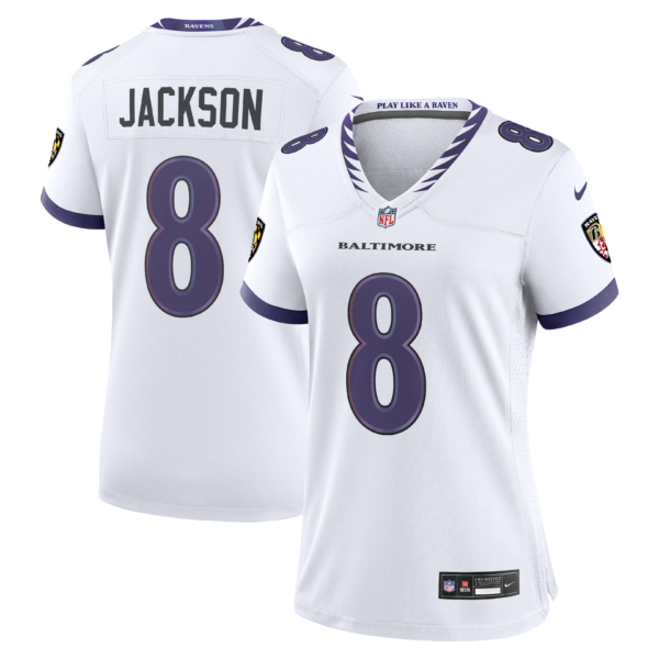 Women's Baltimore Ravens Lamar Jackson 2026 Vapor Limited Jersey - White