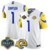 Los Angeles Rams Ty Simpson 2026 NFL Draft Jersey - All Stitched - White