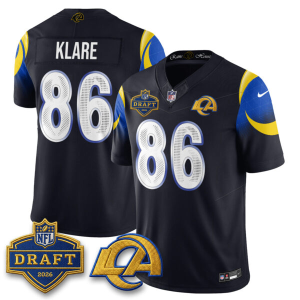 Los Angeles Rams Max Klare 2026 NFL Draft Jersey - All Stitched - Rivalries