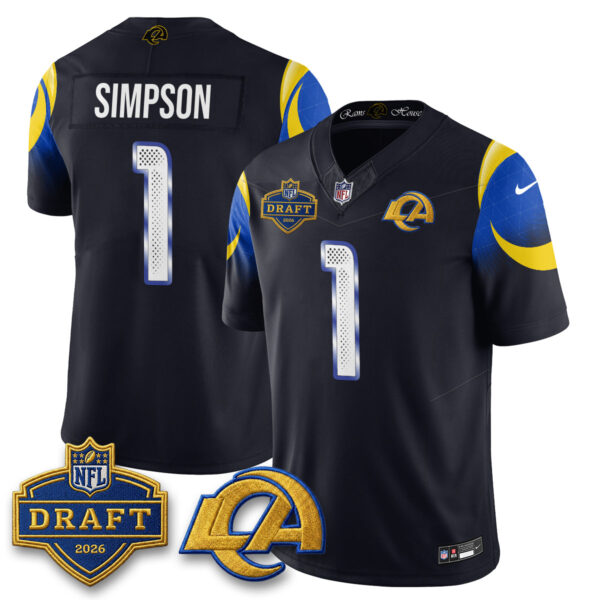 Los Angeles Rams Ty Simpson 2026 NFL Draft Jersey - All Stitched - Rivalries