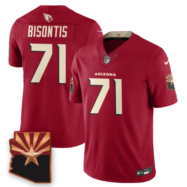 Arizona Cardinals Chase Bisontis 2026 NFL Draft Jersey - All Stitched - Cardinal