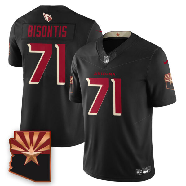Arizona Cardinals Chase Bisontis 2026 NFL Draft Jersey - All Stitched - Black