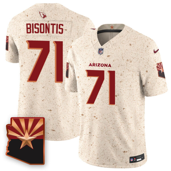 Arizona Cardinals Chase Bisontis 2026 NFL Draft Jersey - All Stitched - Desert Tan