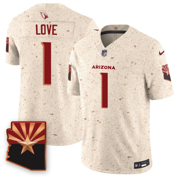 Arizona Cardinals Jeremiyah Love 2026 NFL Draft Jersey - All Stitched - Desert Tan