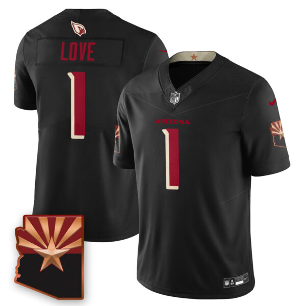 Arizona Cardinals Jeremiyah Love 2026 NFL Draft Jersey - All Stitched - Black