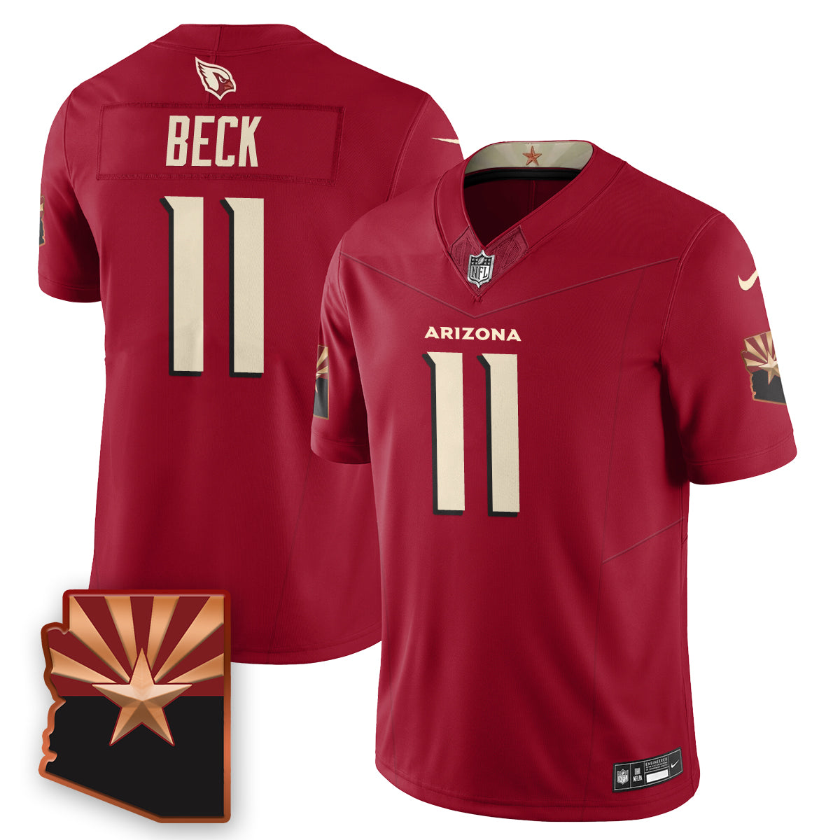 Arizona Cardinals Carson Beck 2026 NFL Draft Jersey - All Stitched - Cardinal