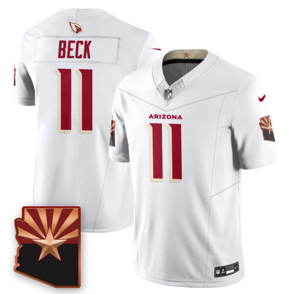 Arizona Cardinals Carson Beck 2026 NFL Draft Jersey - All Stitched - White