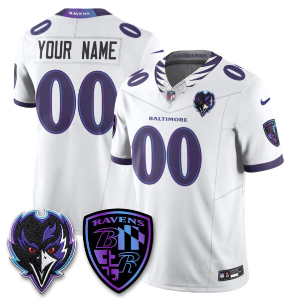 Baltimore Ravens The Next Flight Vapor Premier Limited Custom Jersey V2 - All Stitched - White