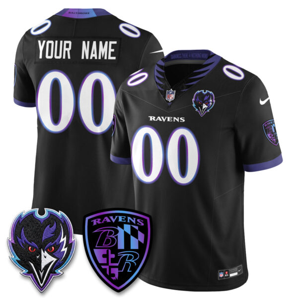 Baltimore Ravens The Next Flight Vapor Premier Limited Custom Jersey - All Stitched - Black