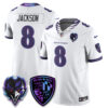 Baltimore Ravens Lamar Jackson The Next Flight Vapor Premier Limited Jersey V2 - All Stitched - White