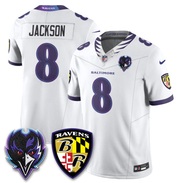 Baltimore Ravens Lamar Jackson The Next Flight Vapor Premier Limited Jersey - All Stitched - White