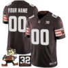 Cleveland Browns Jim Brown Memorial Patch Vapor Limited Custom Jersey - All Stitched - Brown
