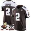 Cleveland Browns Amari Cooper Jim Brown Memorial Patch Vapor Limited Jersey - All Stitched - Alternate