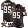 Cleveland Browns Myles Garrett Jim Brown Memorial Patch Vapor Limited Jersey - All Stitched - Brown