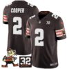 Cleveland Browns Amari Cooper Jim Brown Memorial Patch Vapor Limited Jersey - All Stitched - Brown