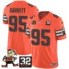 Cleveland Browns Myles Garrett Jim Brown Memorial Patch Vapor Limited Jersey - All Stitched - Orange