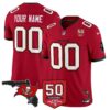 Tampa Bay Buccaneers 50th Season Patch Vapor Limited Custom Jersey - All Stitched - Red