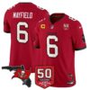 Tampa Bay Buccaneers Baker Mayfield 50th Season Patch Vapor Limited Jersey - All Stitched - Red