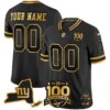 New York Giants 100th Season Patch Gold Vapor Limited Custom Jersey - All Stitched - Black Gold