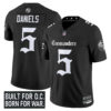 Washington Commanders Jayden Daniels Gothic Capitol Shadows Edition Vapor Limited Jersey - All Stitched - Black