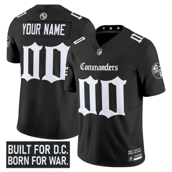 Washington Commanders Gothic Capitol Shadows Edition Vapor Limited Custom Jersey - All Stitched - Black