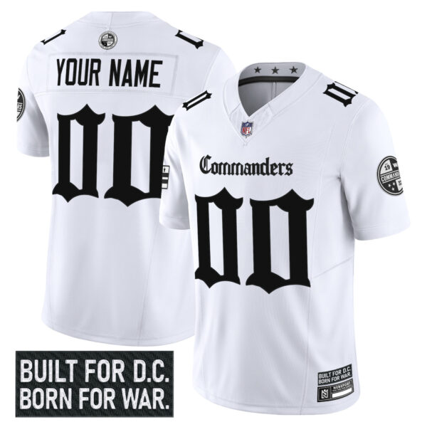 Washington Commanders Gothic Capitol Shadows Edition Vapor Limited Custom Jersey - All Stitched - White