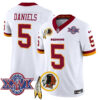 Washington Commanders Jayden Daniels Throwback 1992 Super Bowl XXVI Patch Vapor Limited Jersey - All Stitched - White