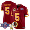 Washington Commanders Jayden Daniels Throwback 1992 Super Bowl XXVI Patch Vapor Limited Jersey - All Stitched - Burgundy