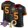 Washington Commanders Jayden Daniels Throwback 1992 Super Bowl XXVI Patch Vapor Limited Jersey - All Stitched - Black
