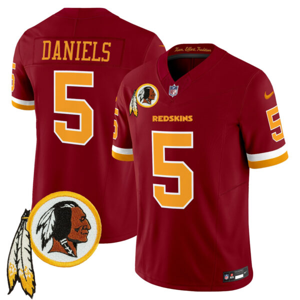 Washington Commanders Jayden Daniels Throwback Vapor Limited Jersey - All Stitched - Burgundy