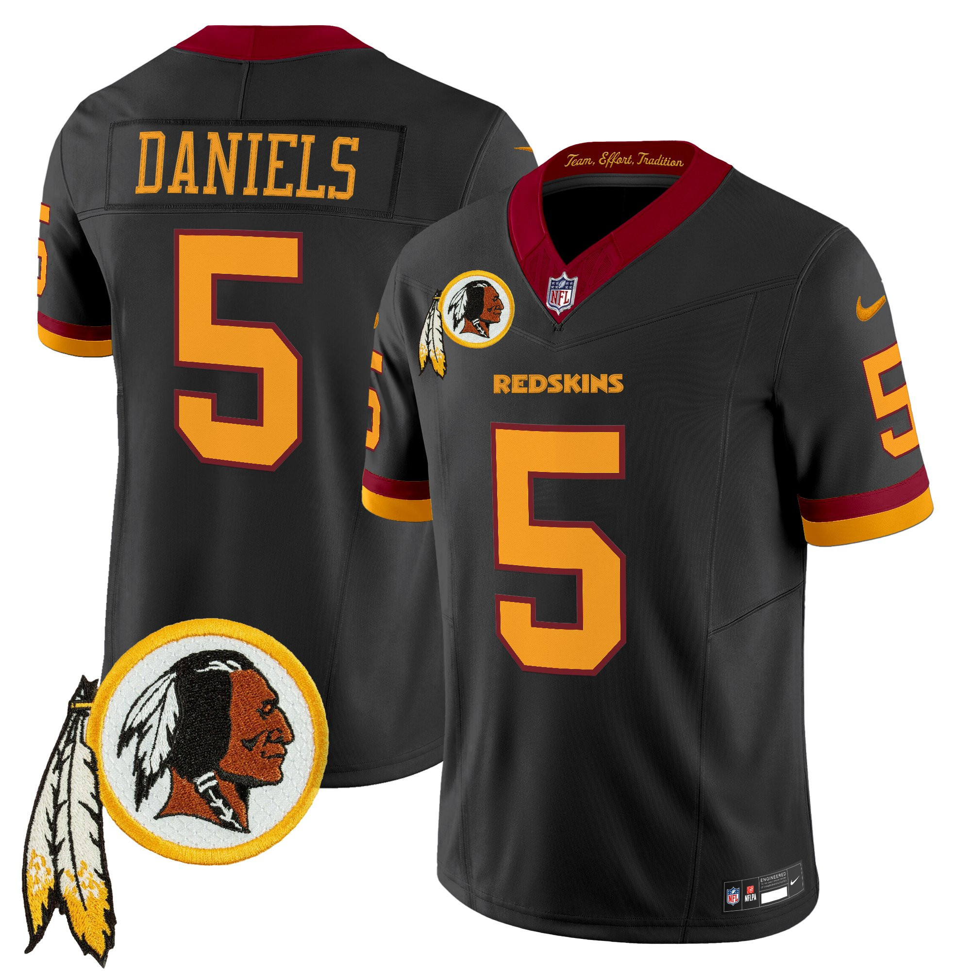 Washington Commanders Jayden Daniels Throwback Vapor Limited Jersey - All Stitched - Black