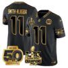 Seattle Seahawks Jaxon Smith-Njigba Super Bowl LX Champions Patch Jersey - All Stitched - Black Gold